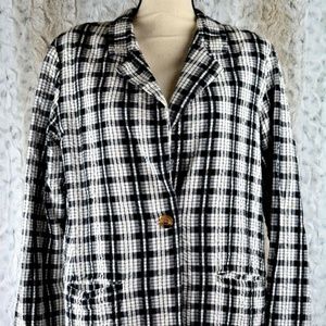 Vintage Tower Hill Seer Sucker Blazer Black White